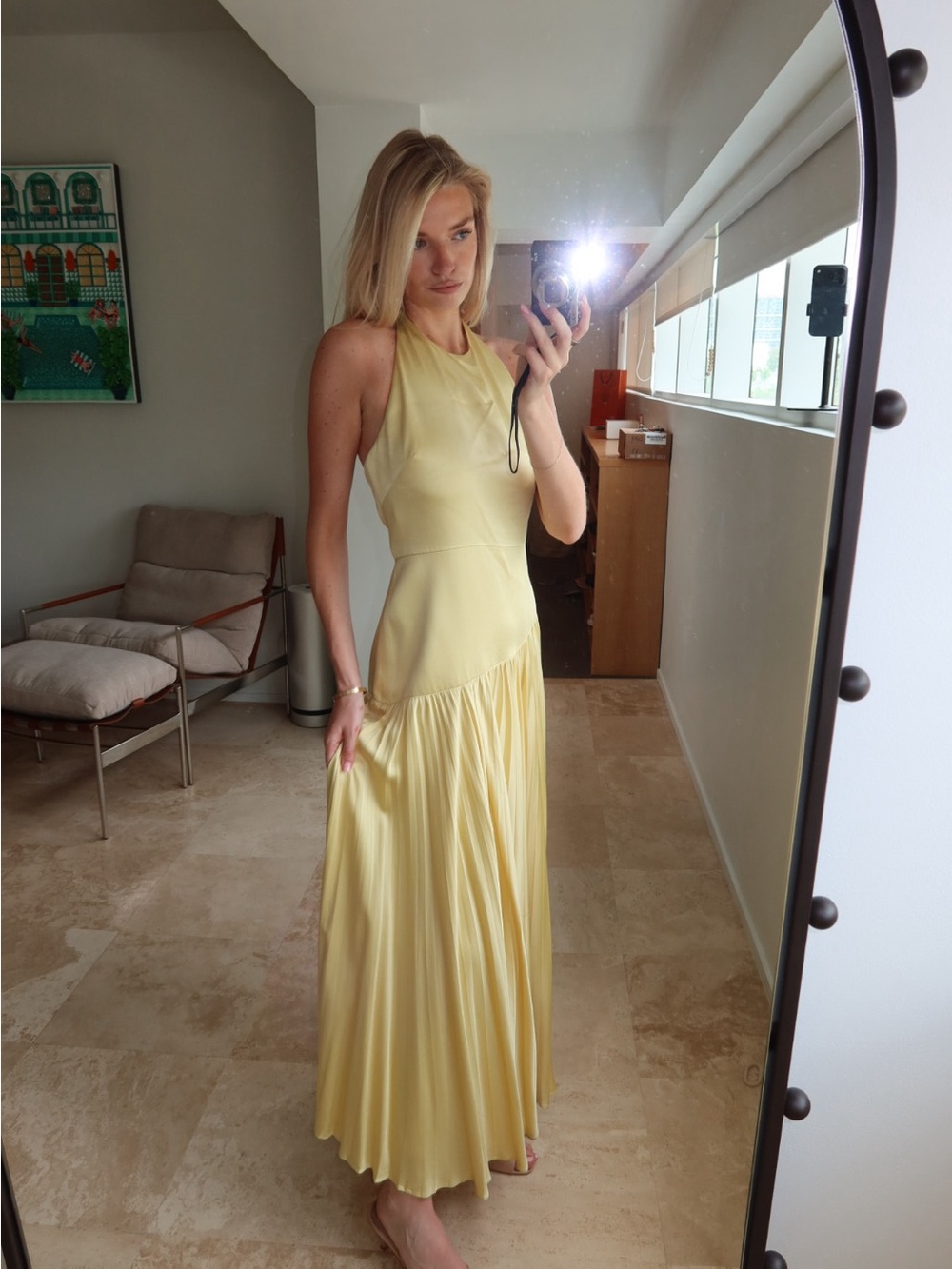 ALEXIS SAAB DRESS - Yellow Halter Maxi Dress - Picture 2 of 5